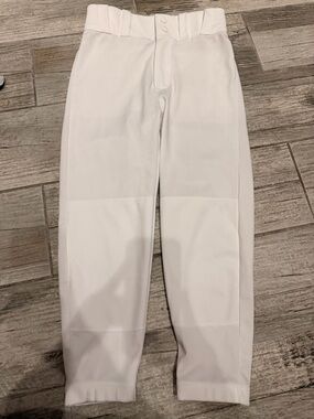 Kids White Baseball Pants with Reinforced Knees